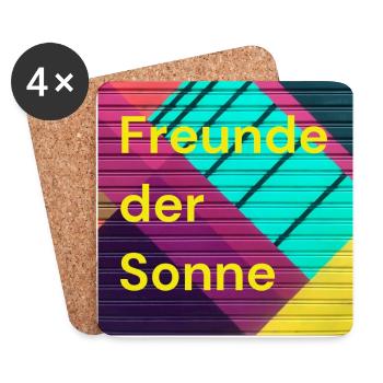 Freunde der Sonne Poscast Artikel - Untersetzer (4er-Set) - Weiß - Vorne