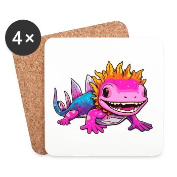 Axolotl - Dessous de verre (lot de 4) - blanc - Devant