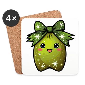Enchanting kiwi dreams - Coasters (set of 4) - white - Front