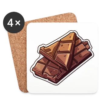 Chocolate Bar - Delicate Decadence - Coasters (set of 4) - white - Front