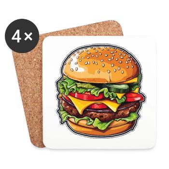 Cheeseburger Magie - Untersetzer (4er-Set) - Weiß - Vorne