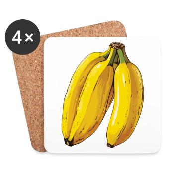 Banana yellow delicacies - Coasters (set of 4) - white - Front