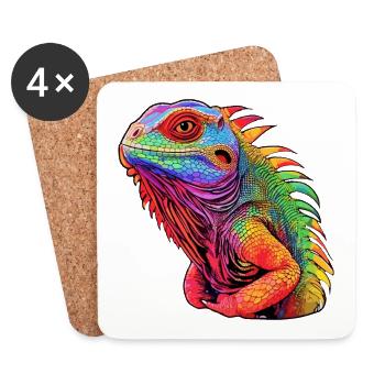 Iguana Radiation - Coasters (set of 4) - white - Front
