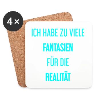 Fantasien für die Realität - Hier entsteht Magie! - Untersetzer (4er-Set) - Weiß - Vorne