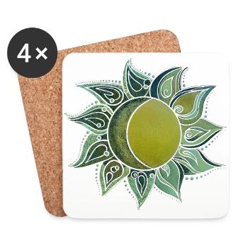 Sun & Moon - Coasters (set of 4) - white - Front