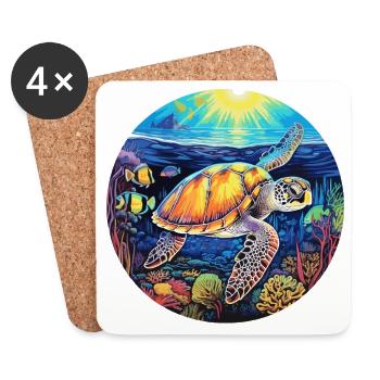 Mystische Marine Melodie - Untersetzer (4er-Set) - Weiß - Vorne