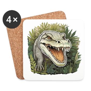 Crocodile - Créateur - Dessous de verre (lot de 4) - blanc - Devant