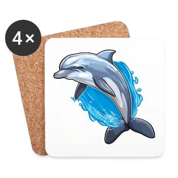 Dolphin - Coastal Harmony - Coasters (set of 4) - white - Front