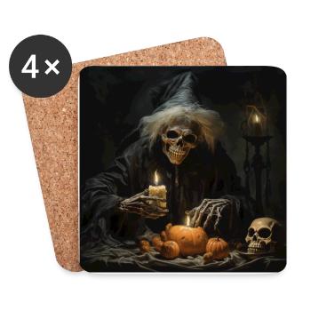 Bienvenue à Halloween - Dessous de verre (lot de 4) - blanc - Devant
