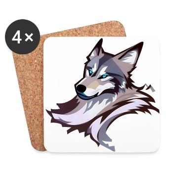 Wolf - Untersetzer (4er-Set) - Weiß - Vorne
