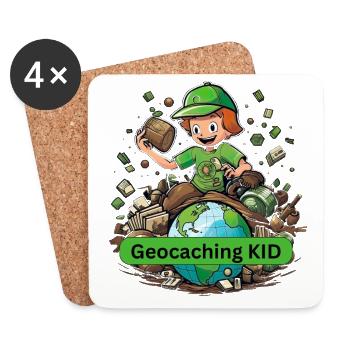 Geocaching KID - Untersetzer (4er-Set) - Weiß - Vorne
