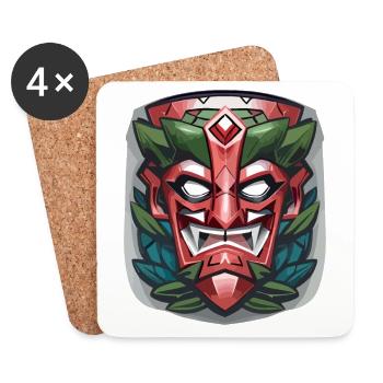 Evil Tiki Mask - Coasters (set of 4) - white - Front