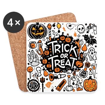 Trick or treat - Coasters (set of 4) - white - Front