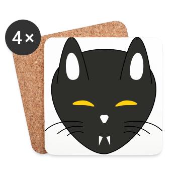 Halloween vampire cat - Coasters (set of 4) - white - Front