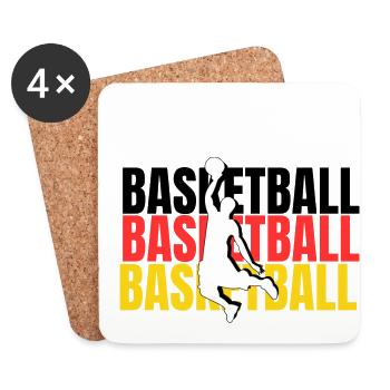 Soutenez l’équipe championne du monde de basketball - Dessous de verre (lot de 4) - blanc - Devant