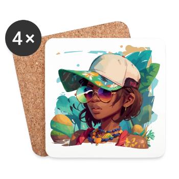 LGBTQ Girl - Coasters (set of 4) - white - Front