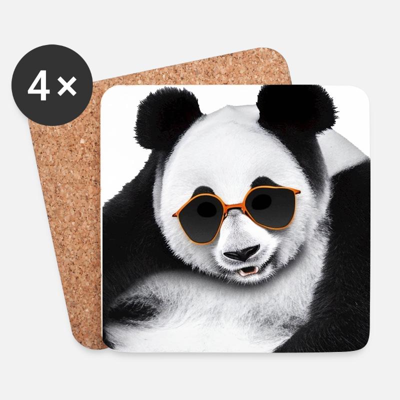 Panda hanging - Untersetzer (4er-Set) - Weiß