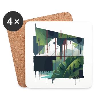 Jungle Art - Dessous de verre (lot de 4) - blanc - Devant