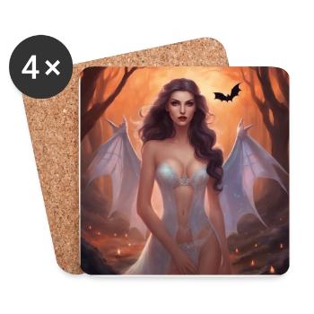 Female Vampire in Forest - Untersetzer (4er-Set) - Weiß - Vorne