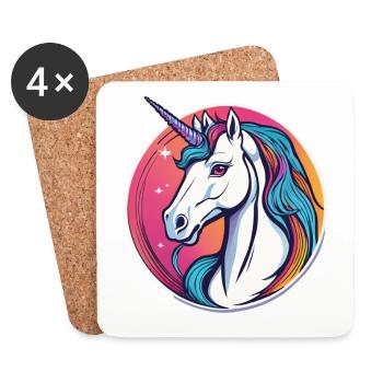 Licorne - Dessous de verre (lot de 4) - blanc - Devant