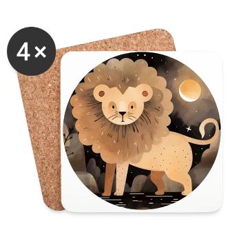 Zodiac sign Leo - Coasters (set of 4) - white - Front