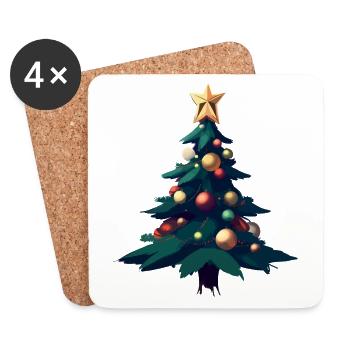 Xmas Tree - Coasters (set of 4) - white - Front