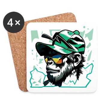 GorillArt - Dessous de verre (lot de 4) - blanc - Devant
