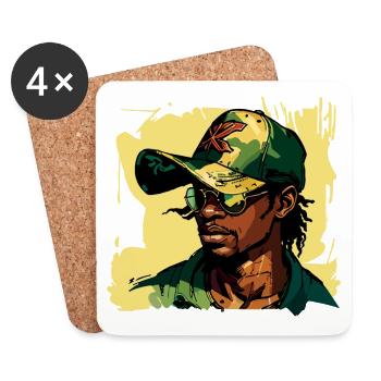 Militaire - Dessous de verre (lot de 4) - blanc - Devant