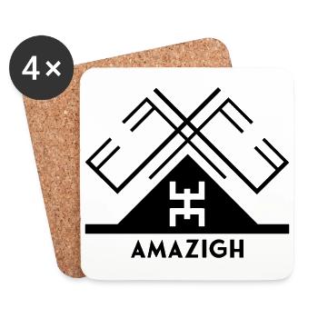 Amazigh - Dessous de verre (lot de 4) - blanc - Devant