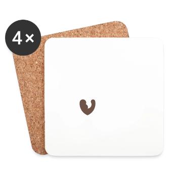 100% Muscle - Dessous de verre (lot de 4) - blanc - Devant