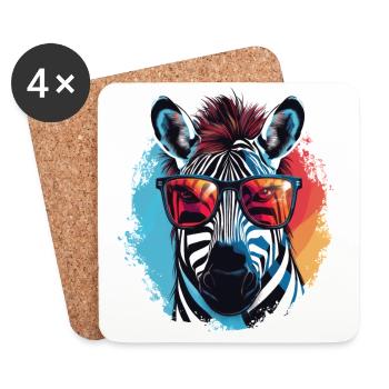 zebra sunglasses - Untersetzer (4er-Set) - Weiß - Vorne