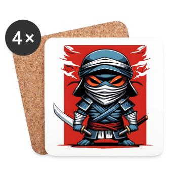 Ninja Mummy #2 - Dessous de verre (lot de 4) - blanc - Devant
