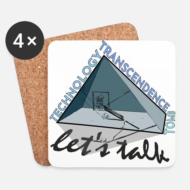 Pyramide Tomb Technology Transcendence - Dark font - Untersetzer (4er-Set) - Weiß