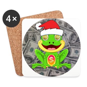 Christmas DividendenFrosch - Untersetzer (4er-Set) - Weiß - Vorne