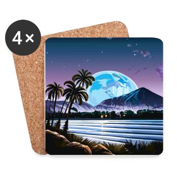 Beautiful night over Miami (Miami Collection) - Untersetzer (4er-Set) - Weiß - Vorne