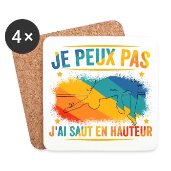 je peux pas j'ai saut en hauteur - Dessous de verre (lot de 4) - blanc - Devant