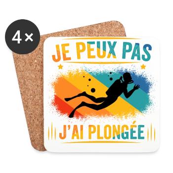 J'peux pas j'ai plongée - Dessous de verre (lot de 4) - blanc - Devant
