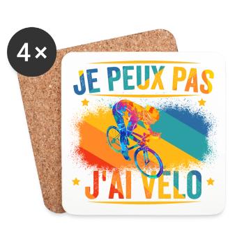 J'peux pas j'ai vélo - Dessous de verre (lot de 4) - blanc - Devant