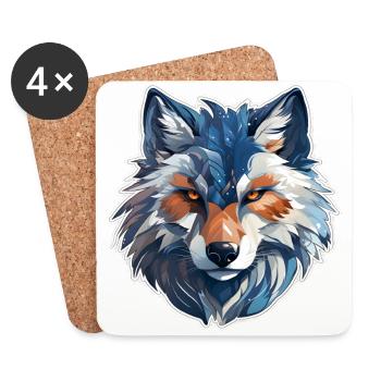 Wolf - Untersetzer (4er-Set) - Weiß - Vorne