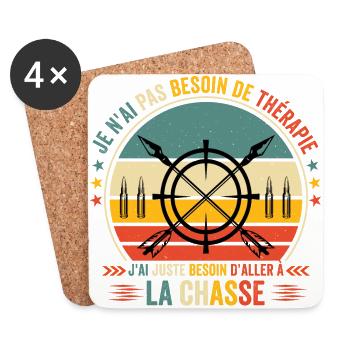 J'ai Juste Besoin D'aller à La Chasse - Dessous de verre (lot de 4) - blanc - Devant