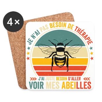 J'ai Juste Besoin D'aller Voir Mes Abeiiles - Dessous de verre (lot de 4) - blanc - Devant