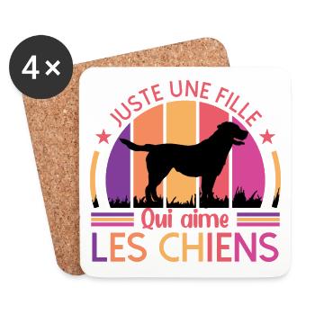 Juste Une Fille Qui Aime Les Chiens - Dessous de verre (lot de 4) - blanc - Devant