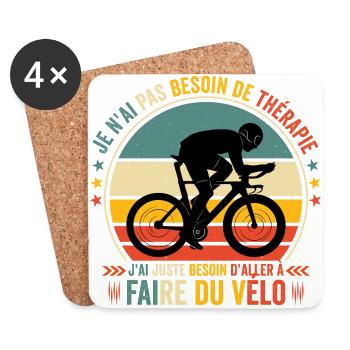J'ai Juste Besoin D'aller Faire Du Vélo - Dessous de verre (lot de 4) - blanc - Devant