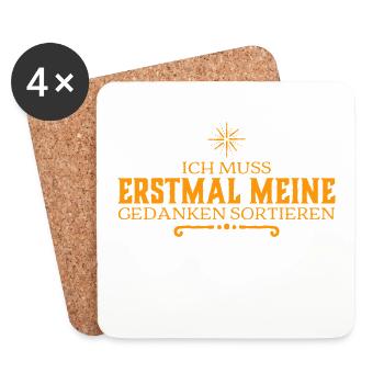Ordnung schaffen - Untersetzer (4er-Set) - Weiß - Vorne