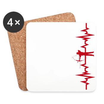 Archery heartbeat - Coasters (set of 4) - white - Front
