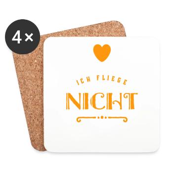 ich fliege nicht - Untersetzer (4er-Set) - Weiß - Vorne
