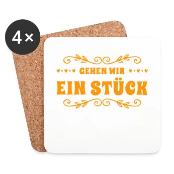 lass uns ein Stück gehen - Untersetzer (4er-Set) - Weiß - Vorne