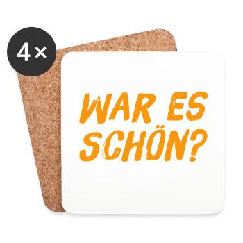 war es schön? - Untersetzer (4er-Set) - Weiß - Vorne