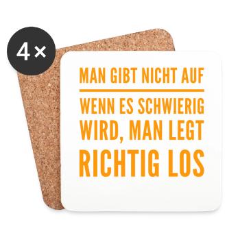 wenn es schwierig wird - Untersetzer (4er-Set) - Weiß - Vorne