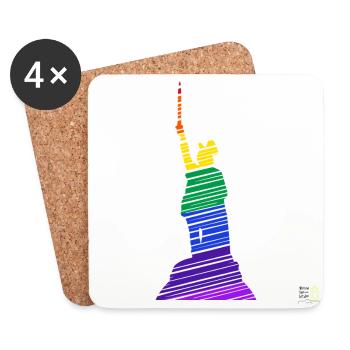 Hermannsdenkmal Regenbogen - Untersetzer (4er-Set) - Weiß - Vorne